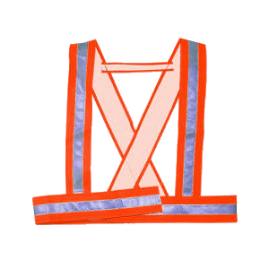 Arnês de grande visibilidade, de material combinado, cor laranja. Arnês de grande visibilidade, de material combinado, cor laranja.