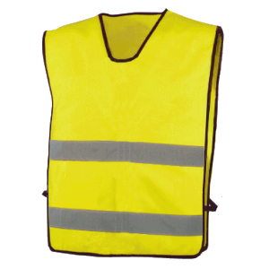 Jardineira de grande visibilidade, de material combinado, cor amarelo. Jardineira de grande visibilidade, de material combinado, cor amarelo.