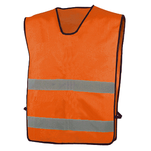 Jardineira de grande visibilidade, de material combinado, cor laranja. Jardineira de grande visibilidade, de material combinado, cor laranja.