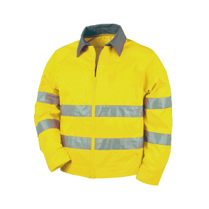 Casaco de grande visibilidade, de material combinado, cor amarelo. Casaco de grande visibilidade, de material combinado, cor amarelo.