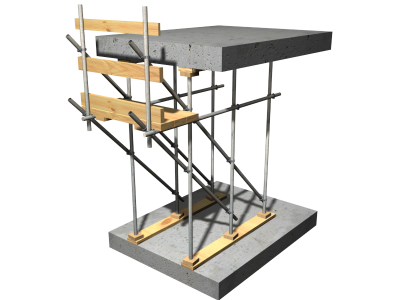 Plataforma de trabalho em consola de madeira