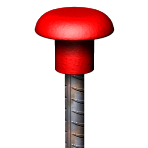 Tampa de plástico para protecção de extremo de armadura Tampa de plástico para protecção de extremo de armadura