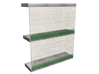 Rede vertical de protecção, no bordo perimetral da laje