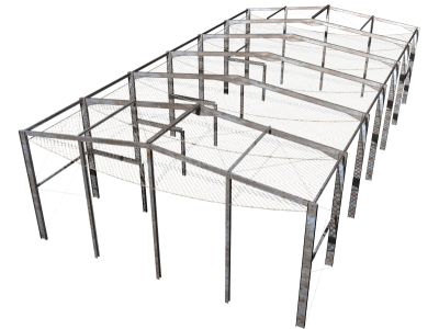 Sistema S de rede de segurança deslocável colocada horizontalmente Sistema S de rede de segurança deslocável colocada horizontalmente