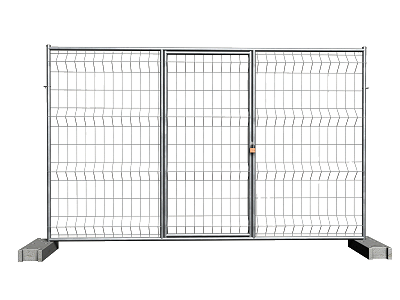 Cerca móvel com porta incorporada Cerca móvel com porta incorporada